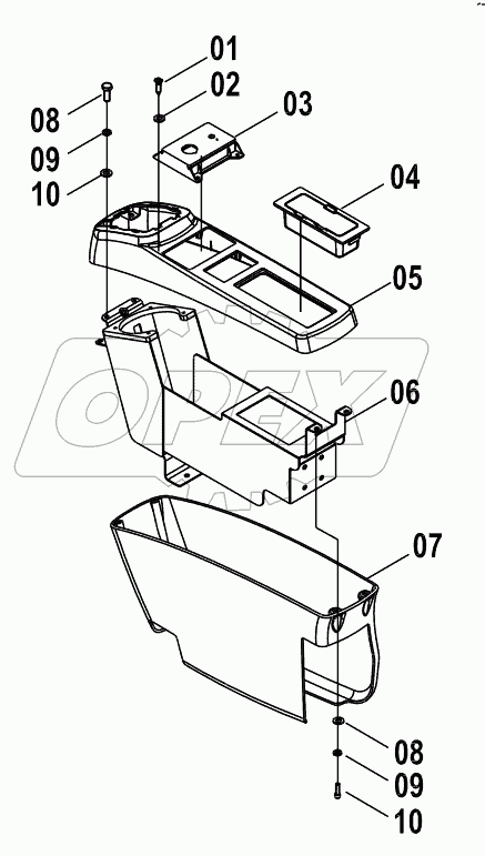 34C1389 001 CONSOLE AS-RH