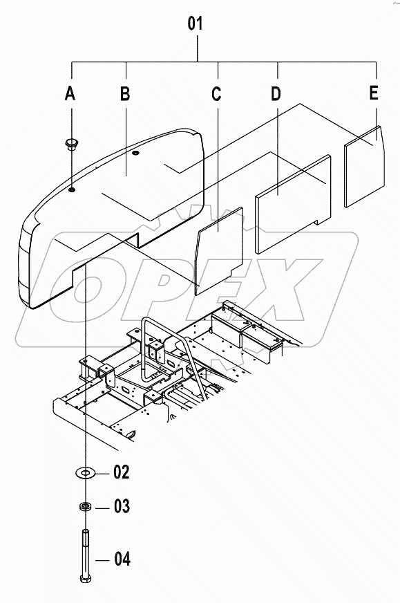  44E0357 ENGINE HOOD AS (F)
