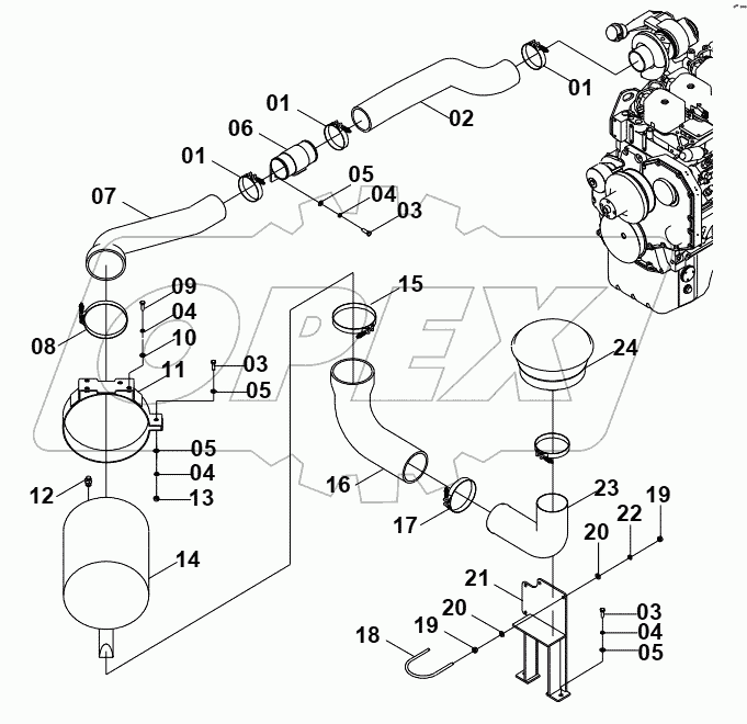  40C2106 INTAKE AND EXHAUST SYSTEM(A)