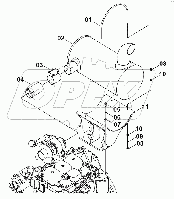  40C2106 INTAKE AND EXHAUST SYSTEM (B)