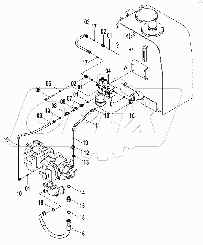  12E0164 PILOT HYDRAULIC SYSTEM (K)