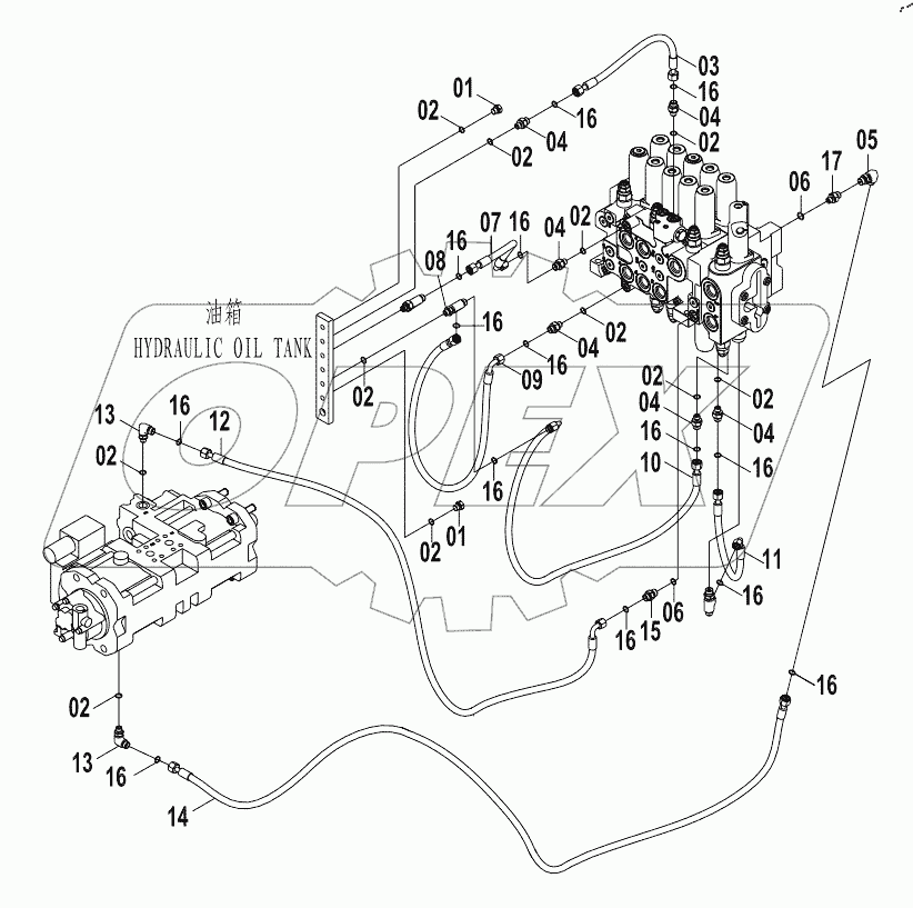  12E0237 PILOT HYDRAULIC SYSTEM (J)
