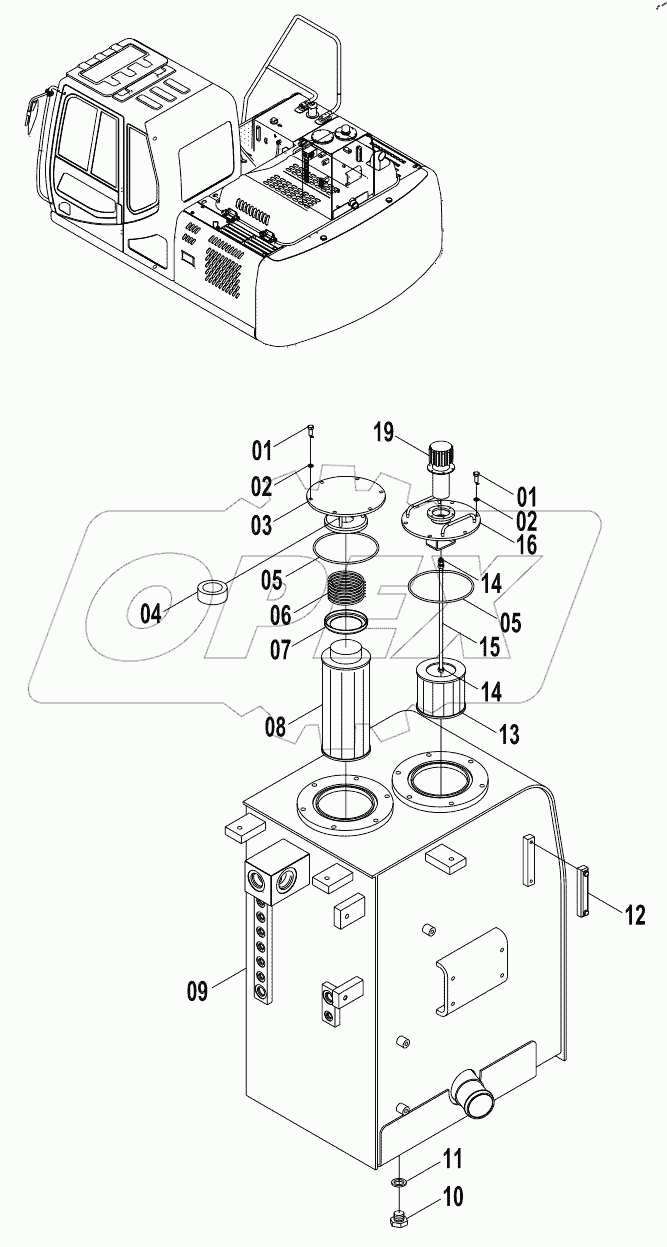  21C0524 002 HYDRAULIC OIL TANK