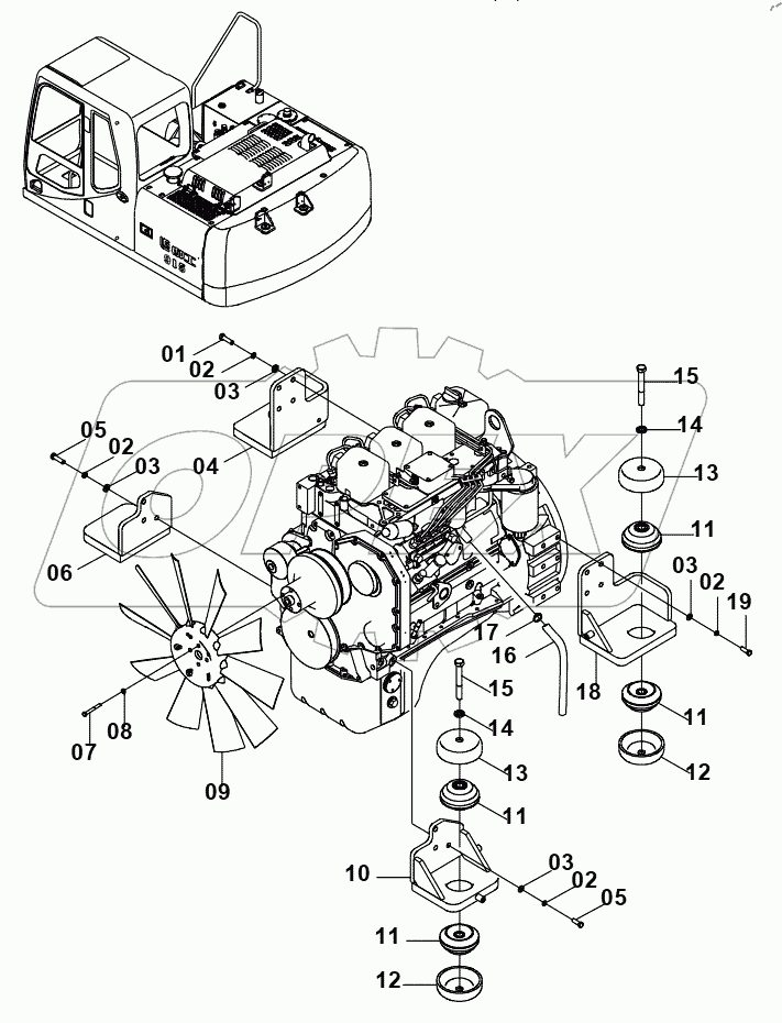  40C2105 ENGINE MOUNTING (A)