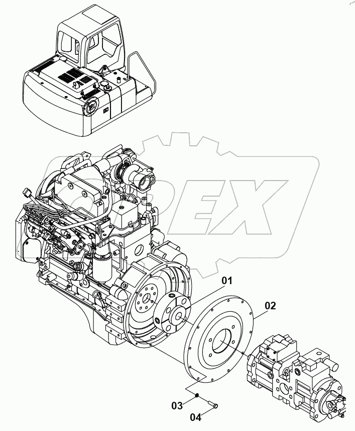  40C2105 ENGINE MOUNTING (B)