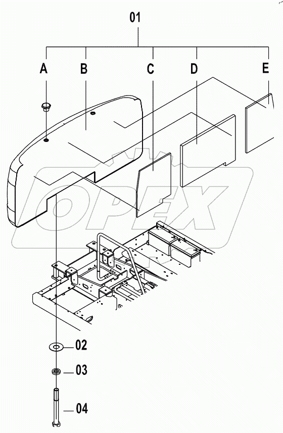  44E0357 ENGINE HOOD AS (F)