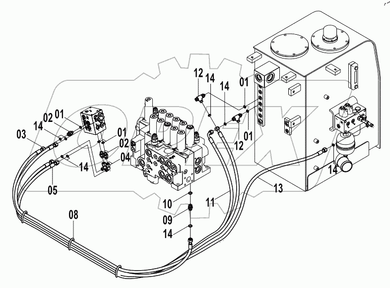  12E0164 PILOT HYDRAULIC SYSTEM (H)