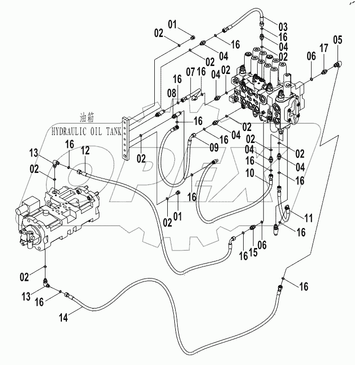  12E0164 PILOT HYDRAULIC SYSTEM (J)