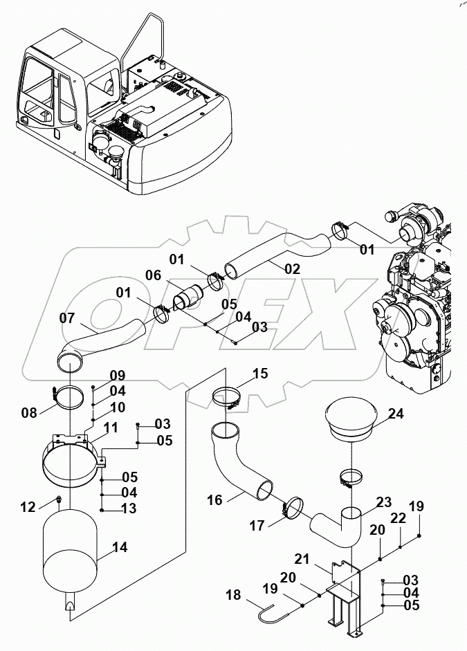  40C2106 INTAKE AND EXHAUST SYSTEM (A)