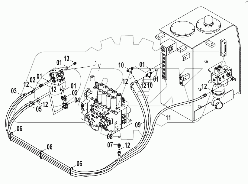  12E0187 PILOT HYDRAULIC SYSTEM (H)