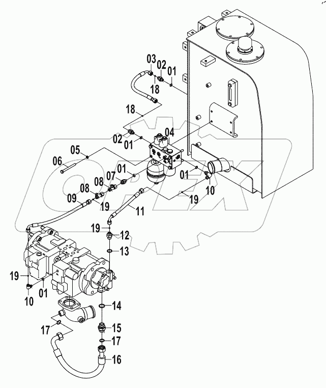  12E0187 PILOT HYDRAULIC SYSTEM (J)