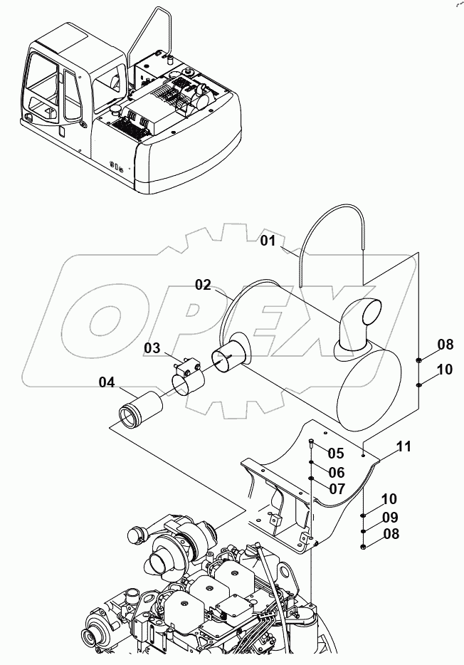  40C2106 INTAKE AND EXHAUST SYSTEM (B)
