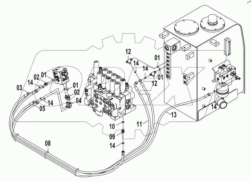  12E0237 PILOT HYDRAULIC SYSTEM (H)