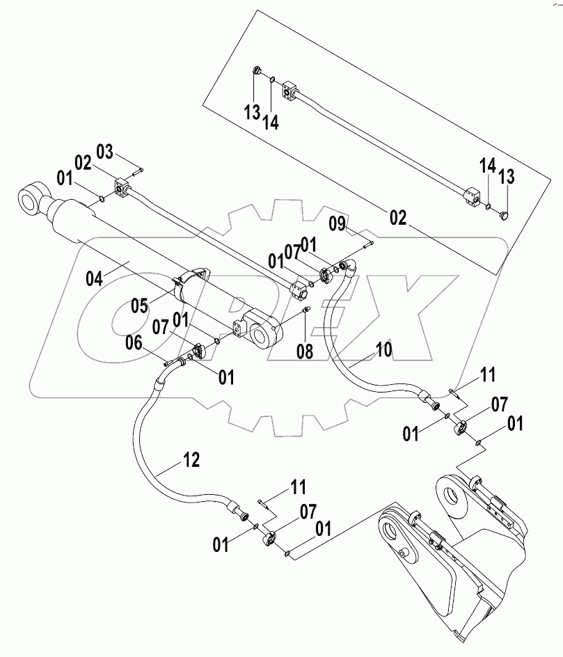  11E0486 (A) BUCKET CYLINDER LINES AS