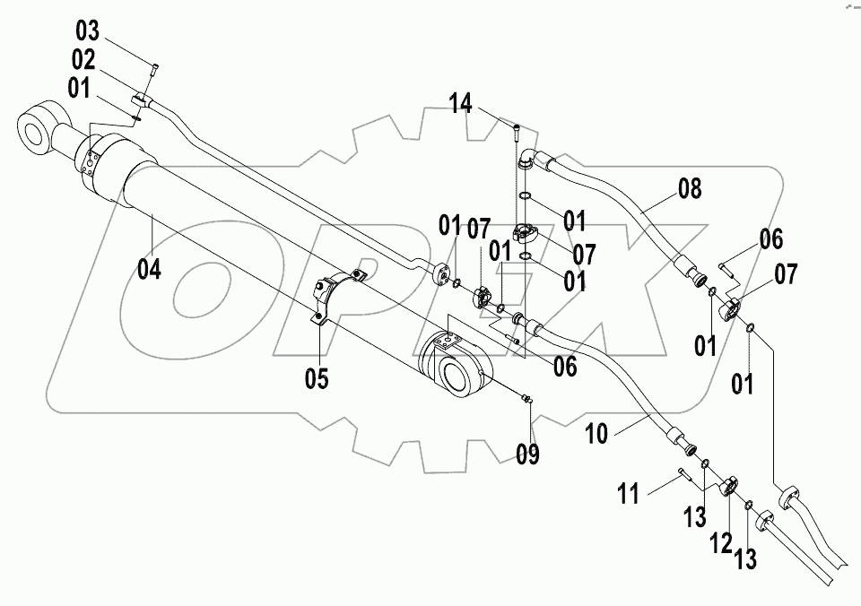  11E0486 (B) ARM CYLINDER LINES AS