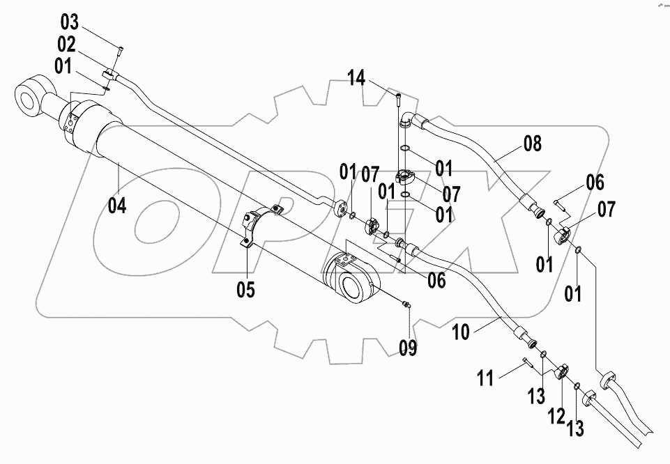  11E0543 (B) ARM CYLINDER LINES AS