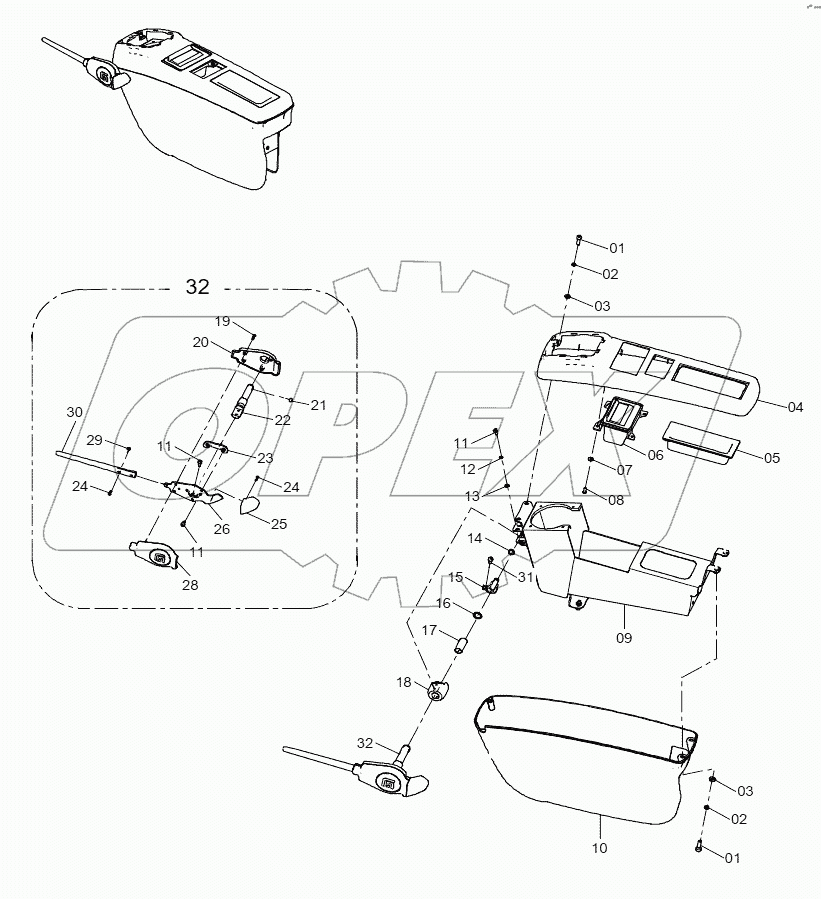  34C1388 002 CONSOLE AS-LH