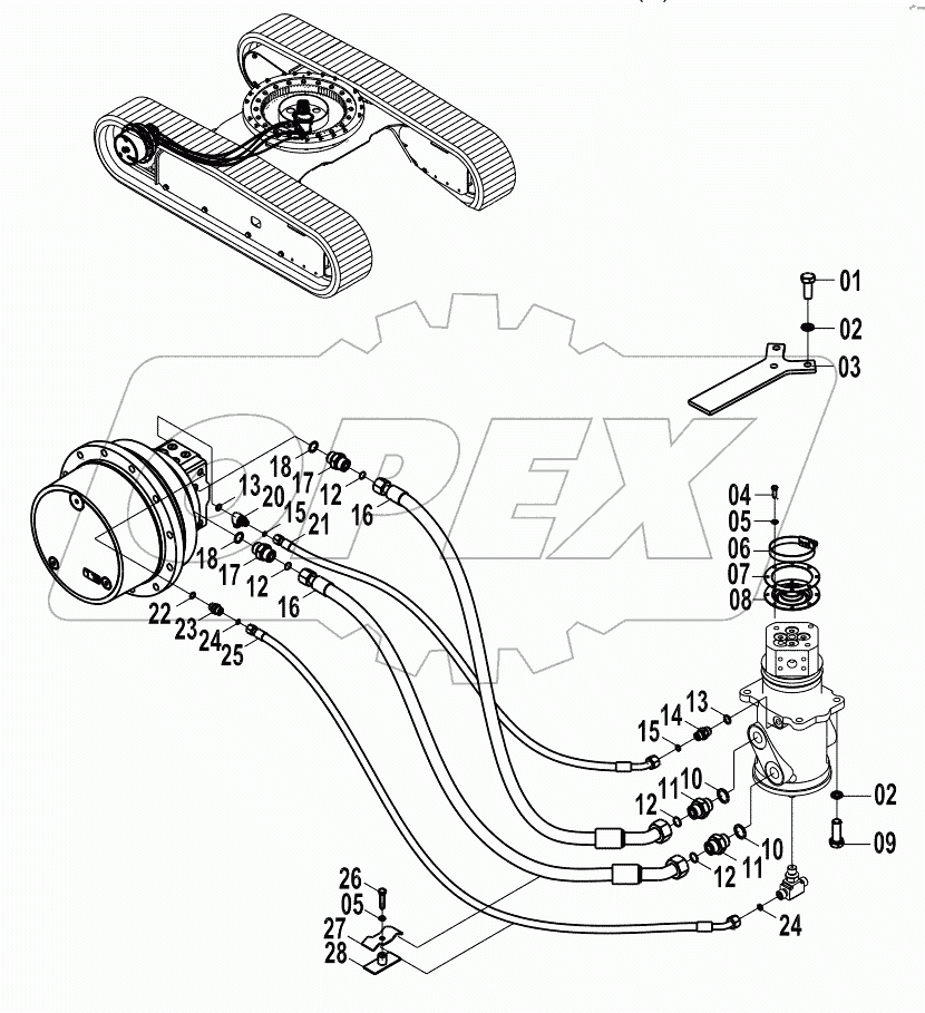  13E0061 (B) TRAVEL HYDRAULIC SYSTEM (B)