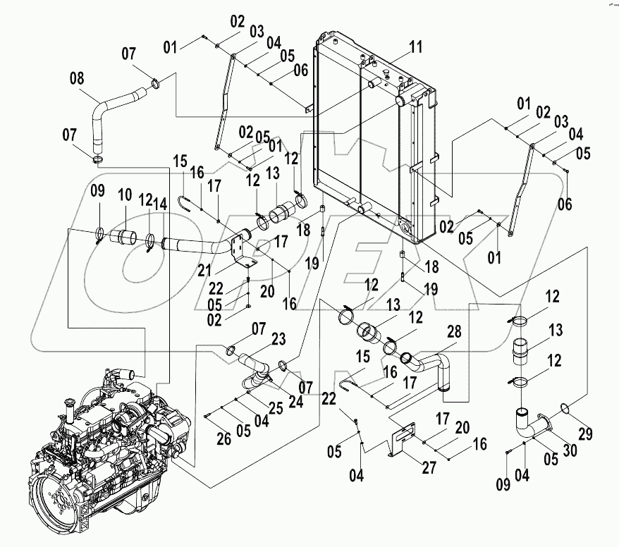 40C3489 (D) RADIATOR SUPPORT