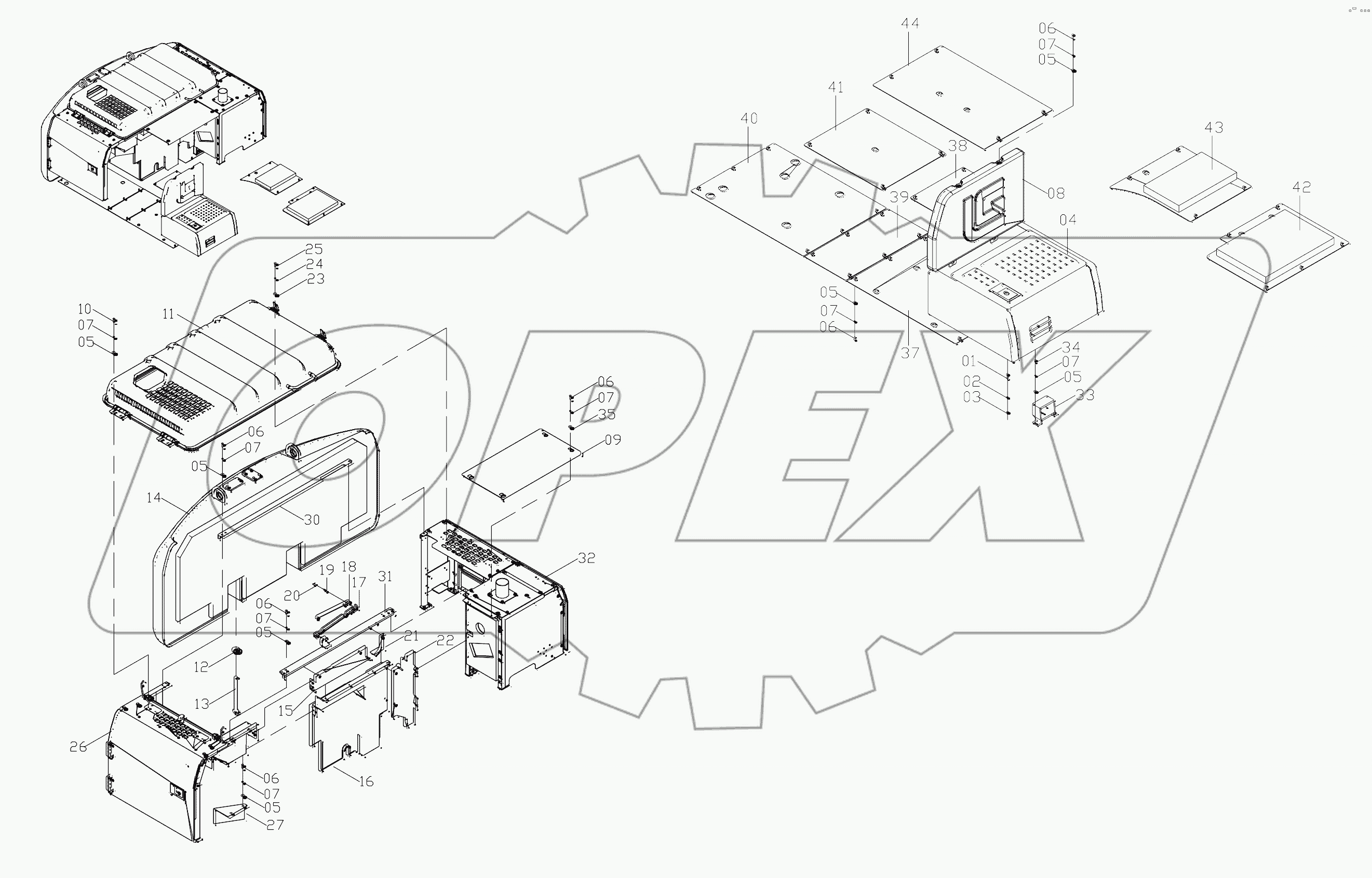 44Y0056 001 ENGINE HOOD AS