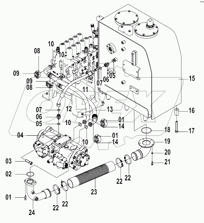 15E0575 (A) MAIN HYDRAULIC SYSTEM-PUMP PIPINGS