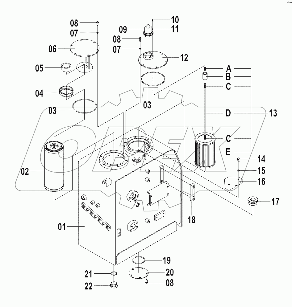 21C0605 002 HYDRAULIC OIL TANK