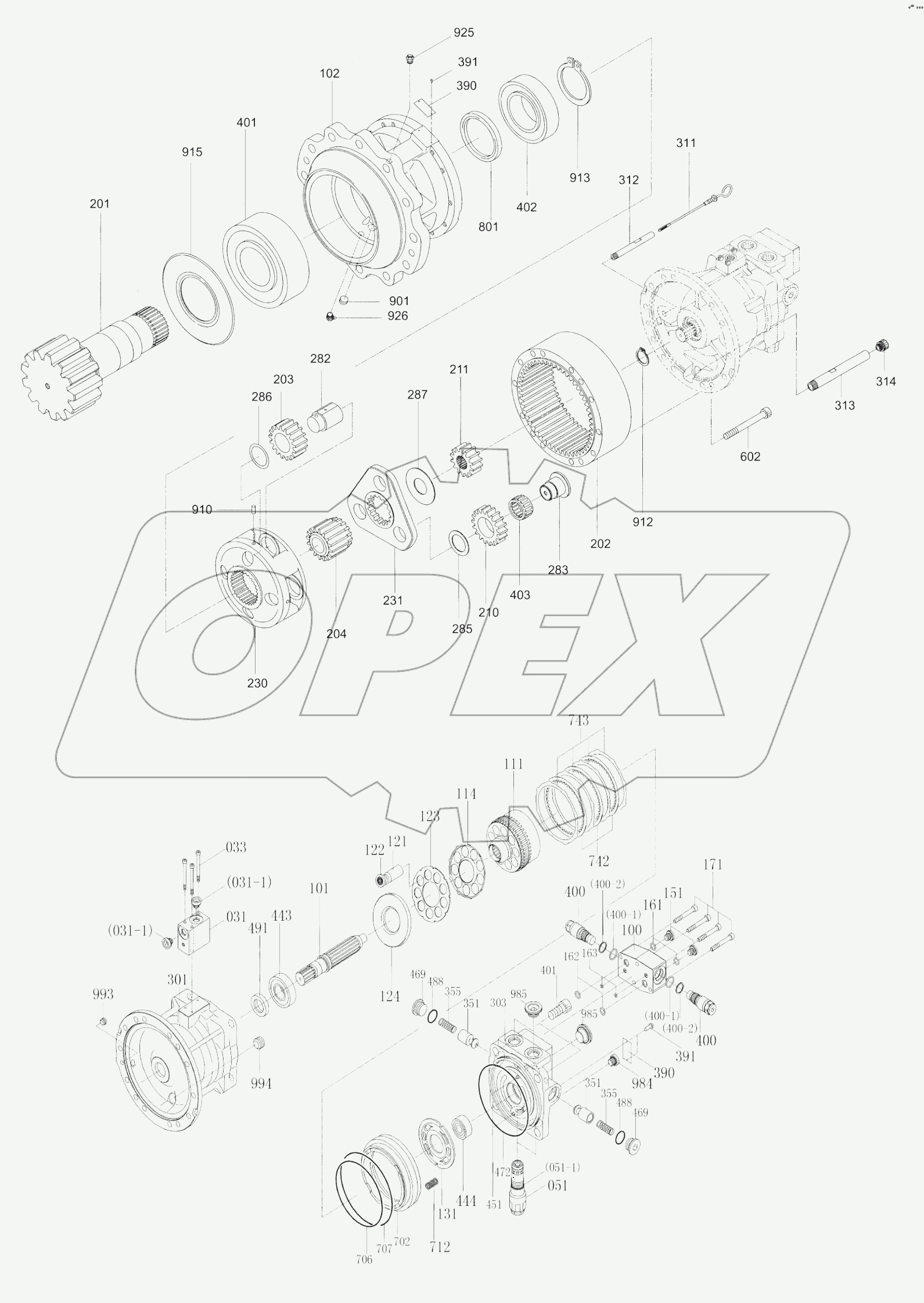 11C0587 003 SWING MOTOR&REDUCTION GEAR