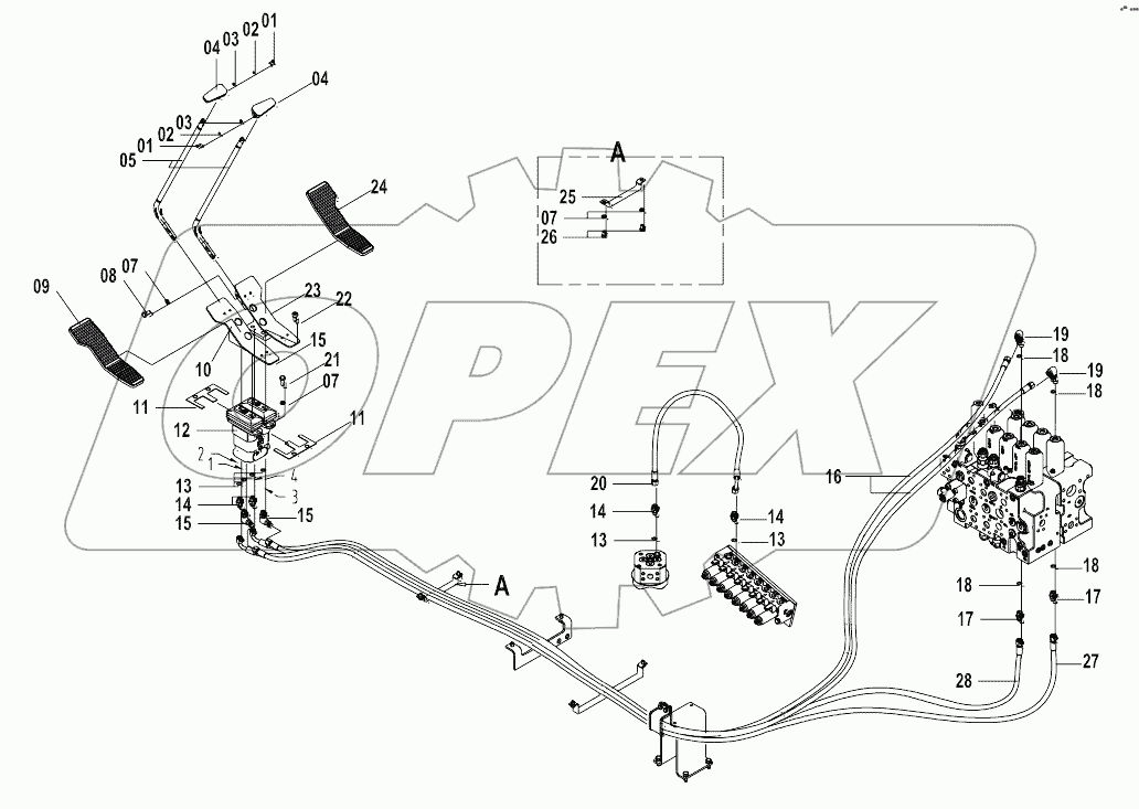 12E0255 (C) TRAVEL FUNCTION PILOT CIRCUIT