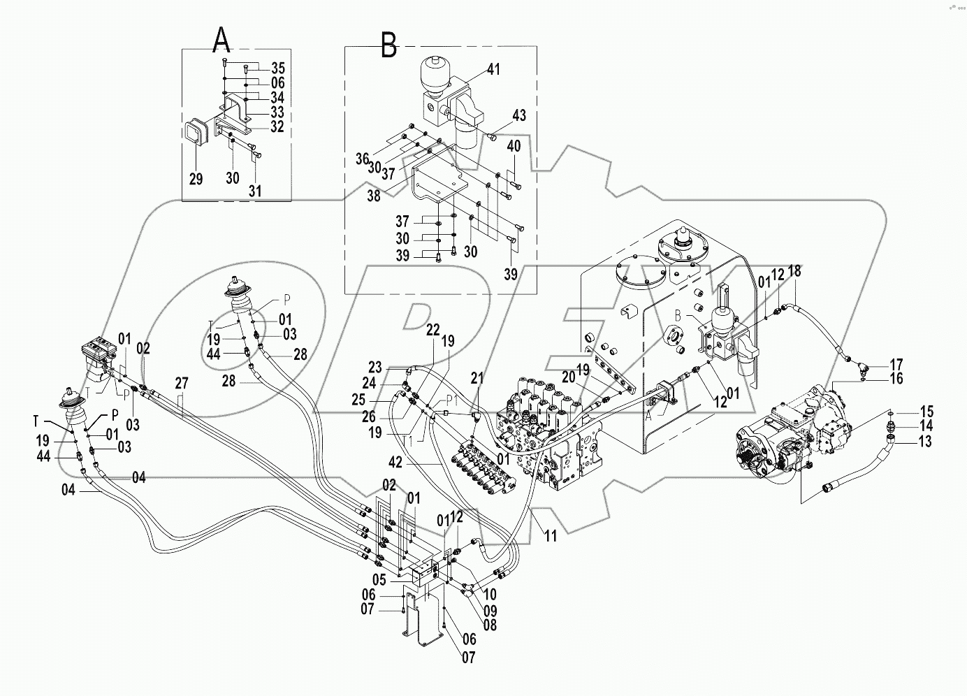 12Y0020 (D) OIL INLET AND OUTLET CIRCUIT