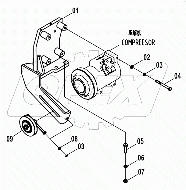  46C3351 002 COMPRESSOR BRACKET AS