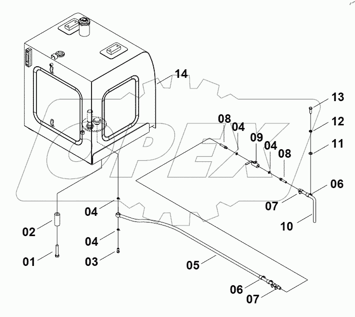  00E0537(H) FUEL TANK AND SUPPORT