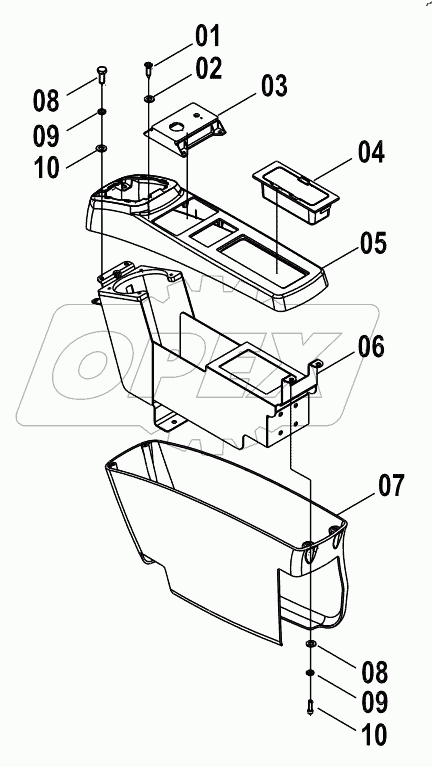  34C1389 001 CONSOLE AS-RH