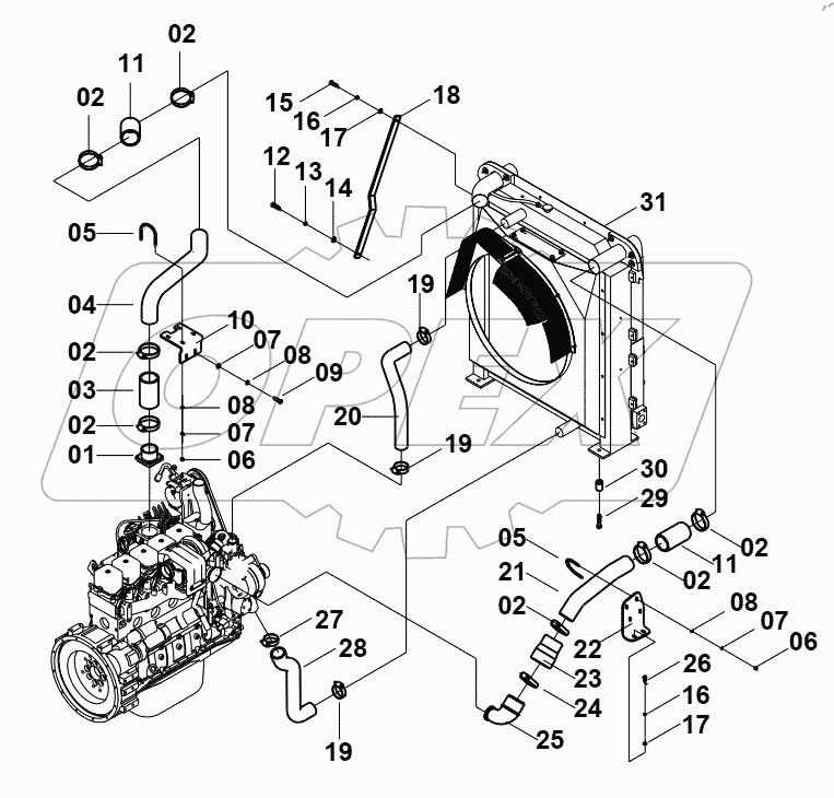  00E0537(K) COOLER SYSTEM PIPE
