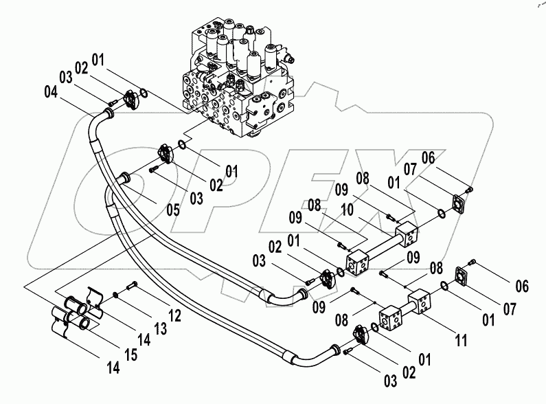 15E0494(F) MAIN HYDRAULIC PIPING (4)