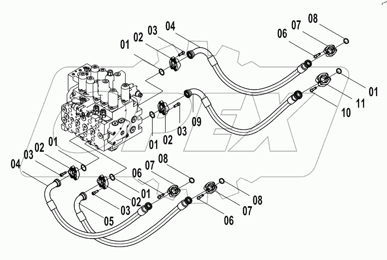  15E0494(G) MAIN HYDRAULIC PIPING (5)