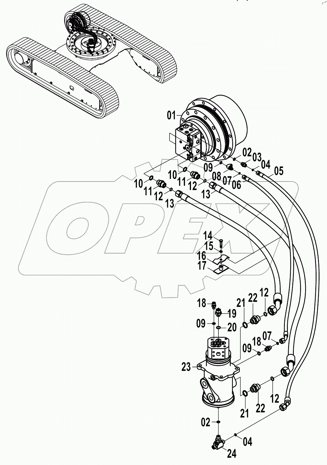  13E0061(A) TRAVEL HYDRAULIC SYSTEM (A)