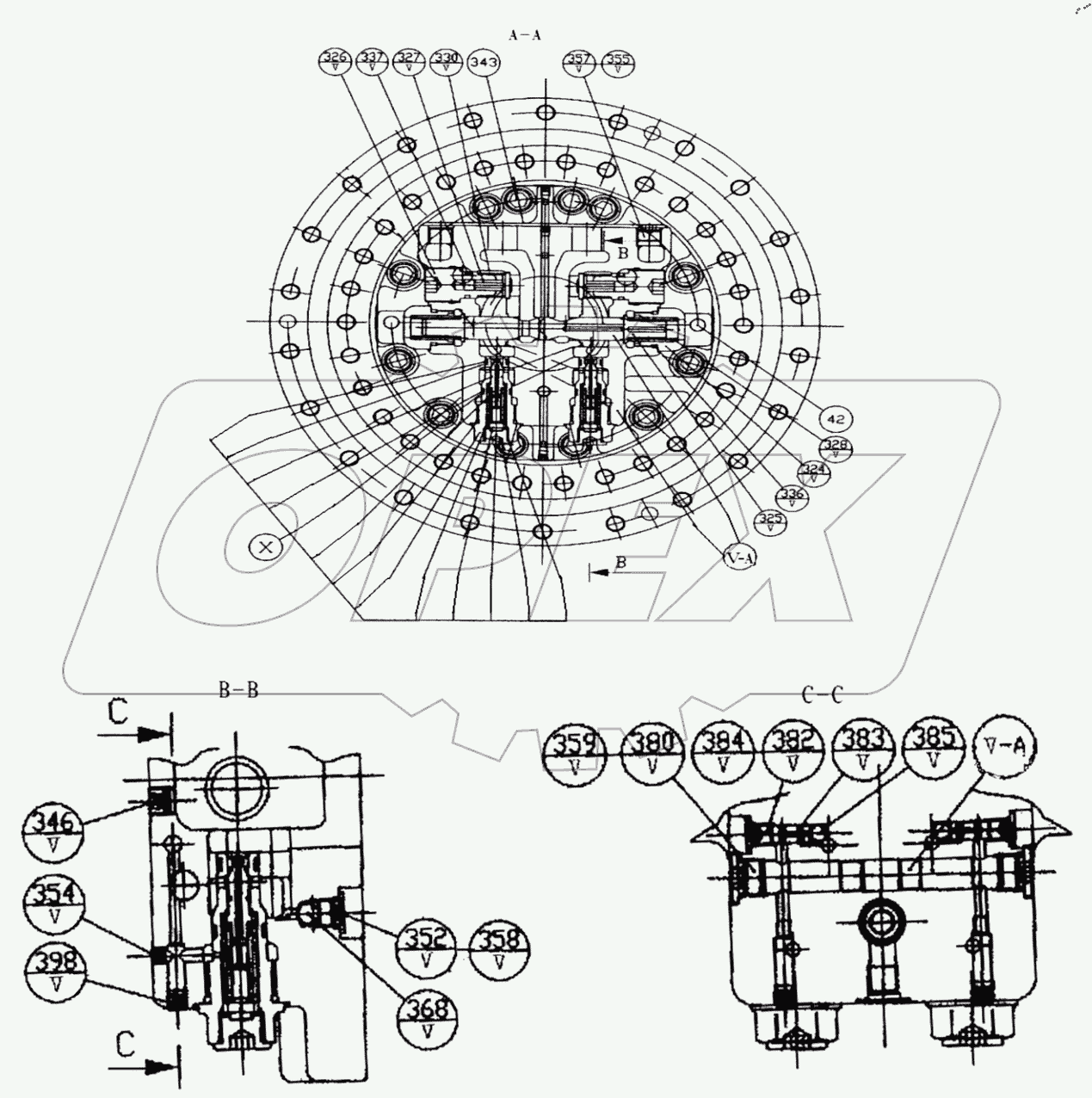  11C0264 003 TRAVEL MOTOR&REDUCTION GEAR