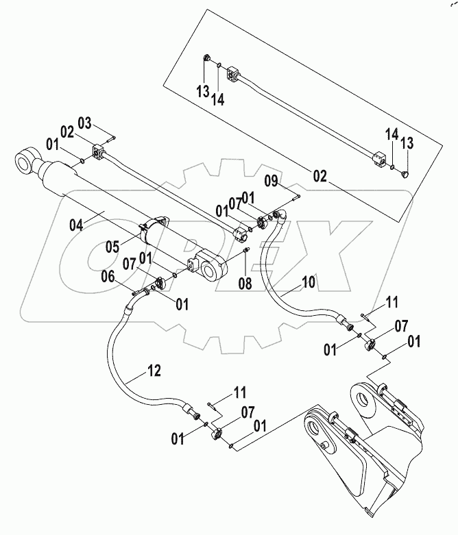  11E0486(A) BUCKET CYLINDER LINES AS