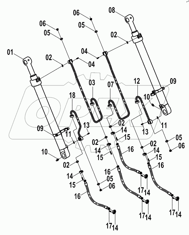  11E0486(C) BOOM CYLINDER LINES AS