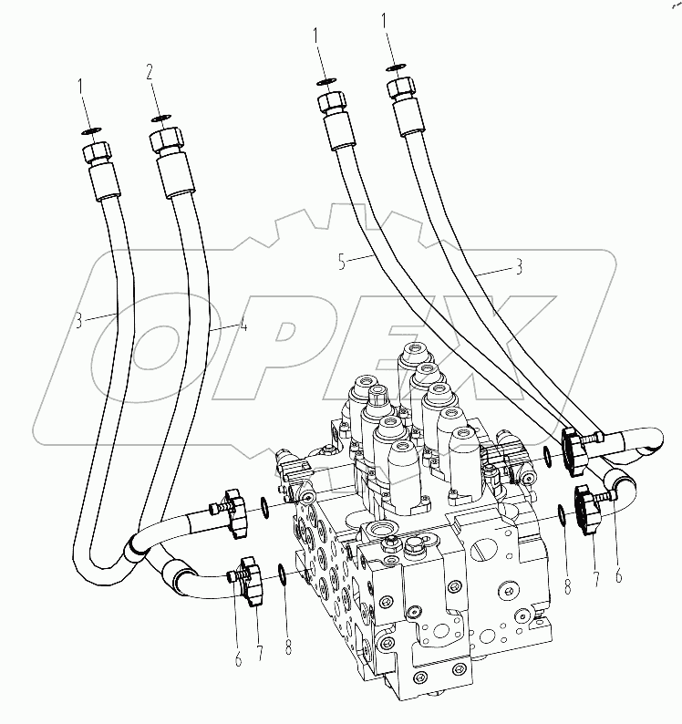  TO ARM AND BUCKET PIPINGS