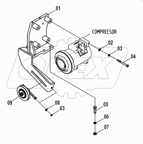 46C3351 002 COMPRESSOR BRACKET AS