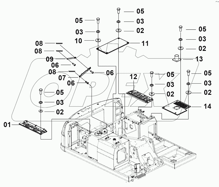 44E0350 ENGINE HOOD AS (B)