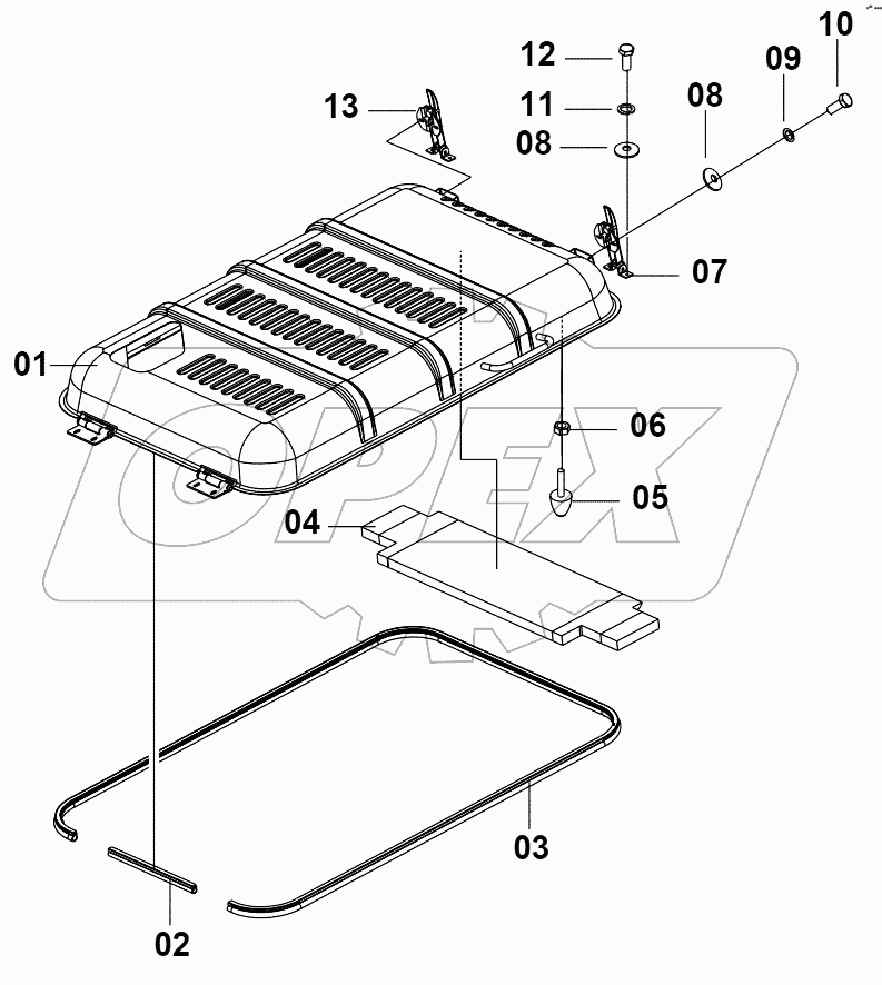 48C0848 003 ENGINE HOOD