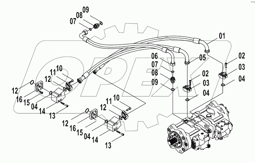 15E0513(B) OIL OUTPUT PIPING