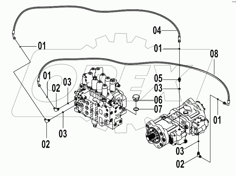 15E0513(D) MAIN HYDRAULIC PIPING (2)