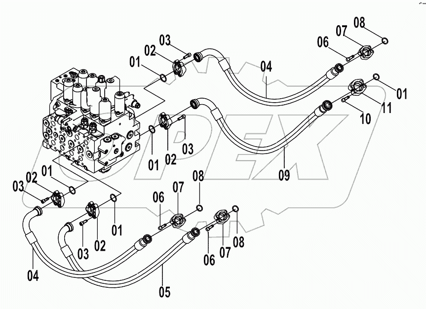 15E0513(G) MAIN HYDRAULIC PIPING (5)