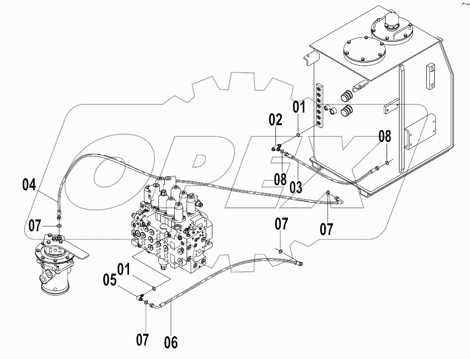12E0124 PILOT HYDRAULIC SYSTEM (K)