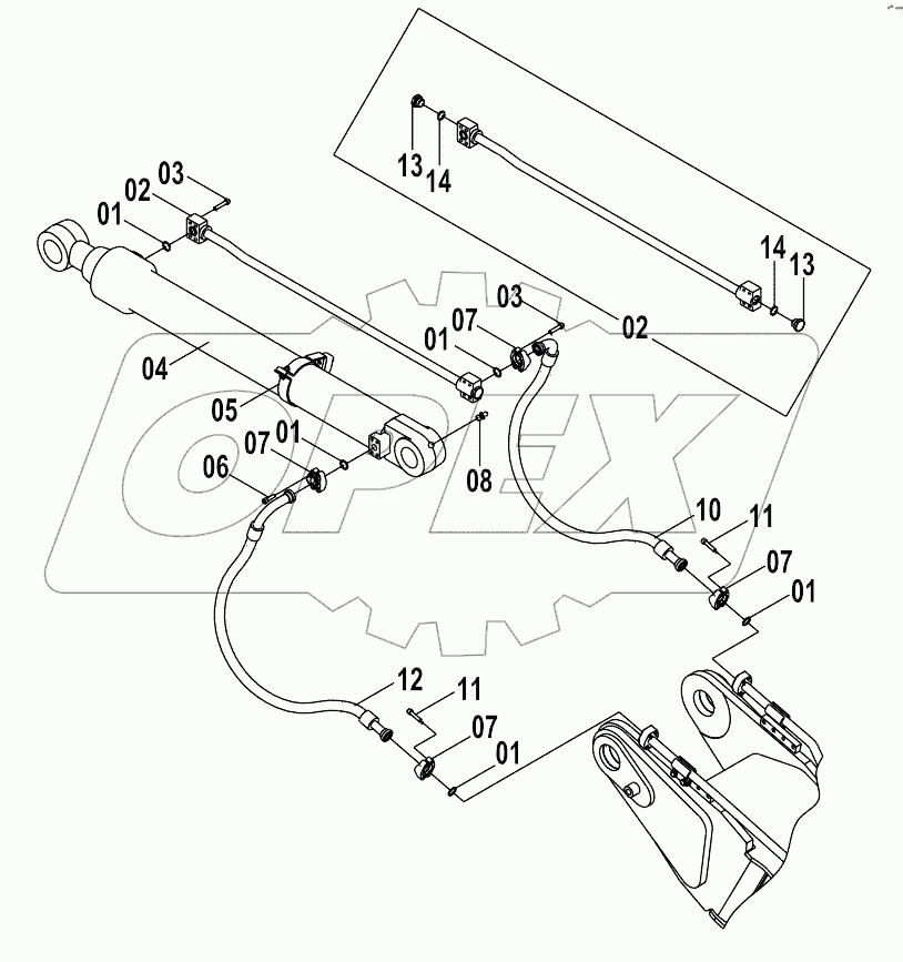 11E0498 (A) BUCKET CYLINDER LINES AS