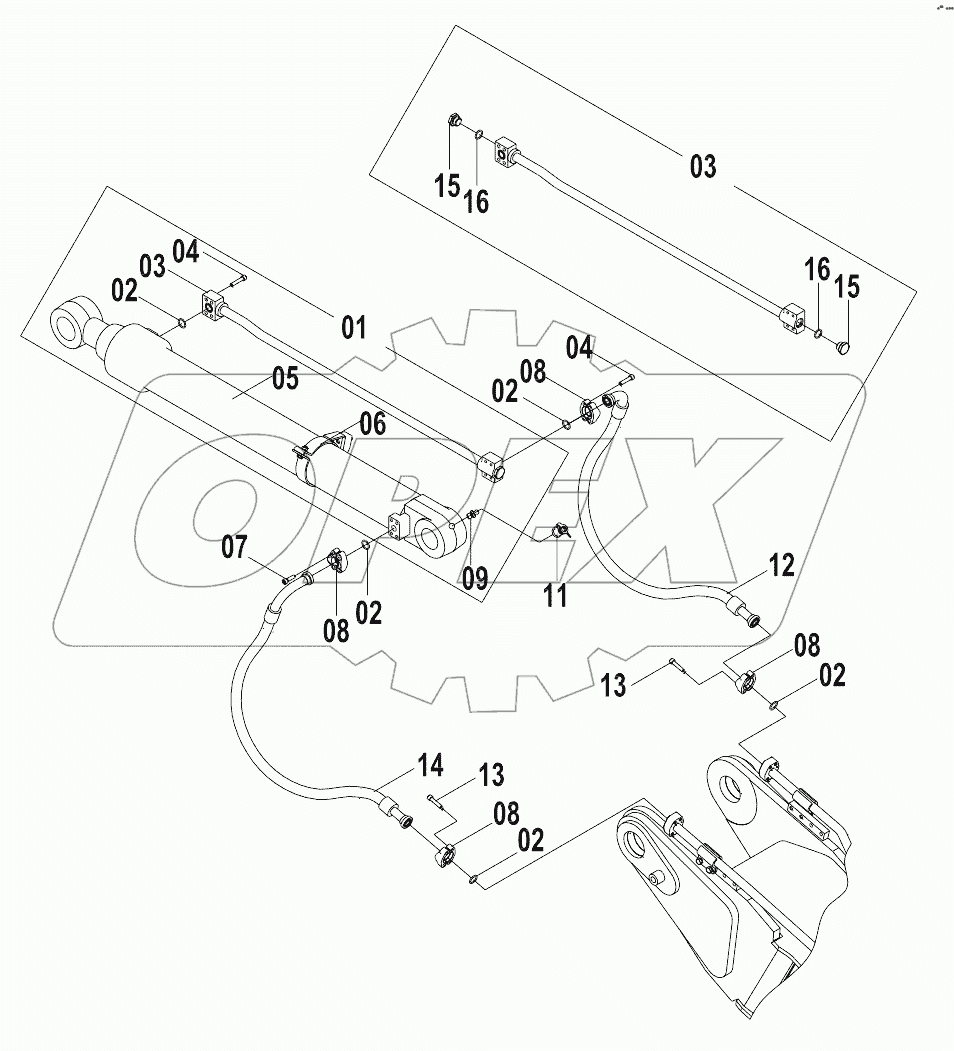 11E0521 (A) BUCKET CYLINDER LINES AS