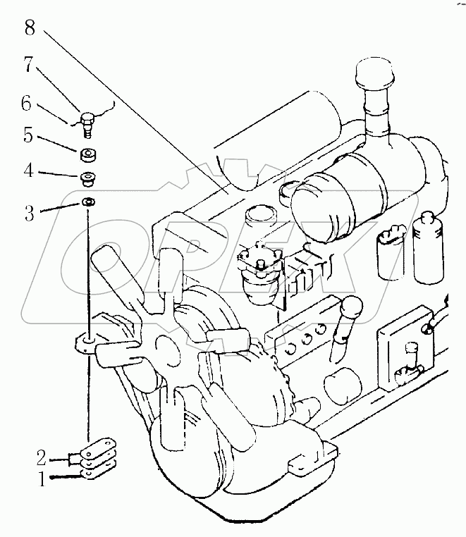00E0823 001 ENGINE MOUNTING PARTS